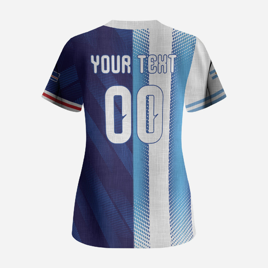 Custom Argentina Cabo Verde 2026 World Football Scrub Top Forever Pride