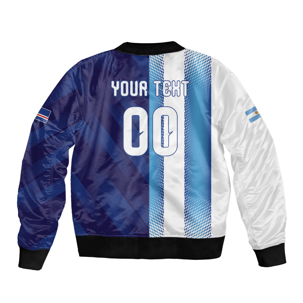 Custom Argentina Cabo Verde 2026 World Football Sleeve Zip Bomber Jacket Forever Pride