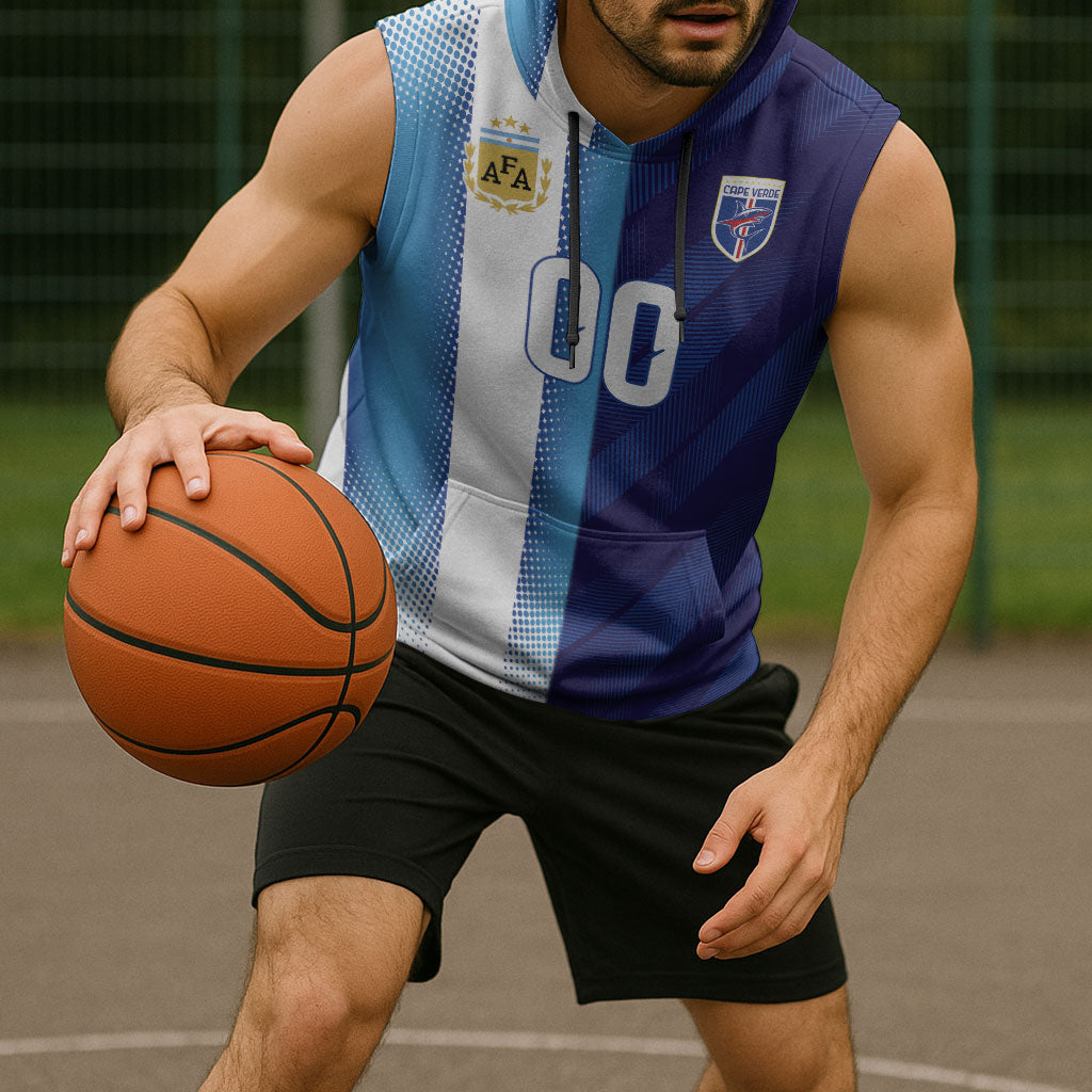 Custom Argentina Cabo Verde 2026 World Football Sleeveless Hoodie Forever Pride