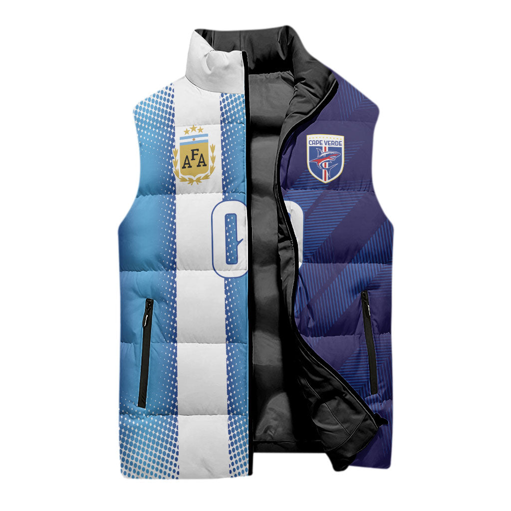 Custom Argentina Cabo Verde 2026 World Football Sleeveless Puffer Jacket Forever Pride