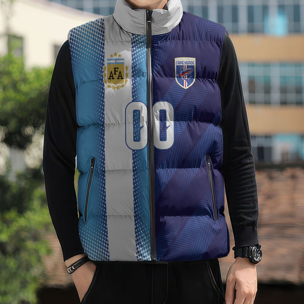 Custom Argentina Cabo Verde 2026 World Football Sleeveless Puffer Jacket Forever Pride
