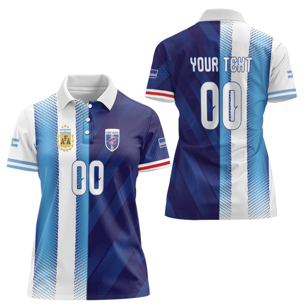 Custom Argentina Cabo Verde 2026 World Football Women Polo Shirt Forever Pride