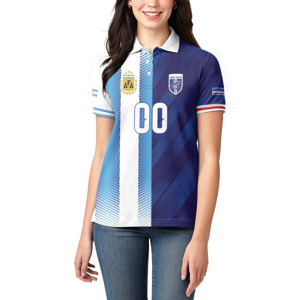 Custom Argentina Cabo Verde 2026 World Football Women Polo Shirt Forever Pride