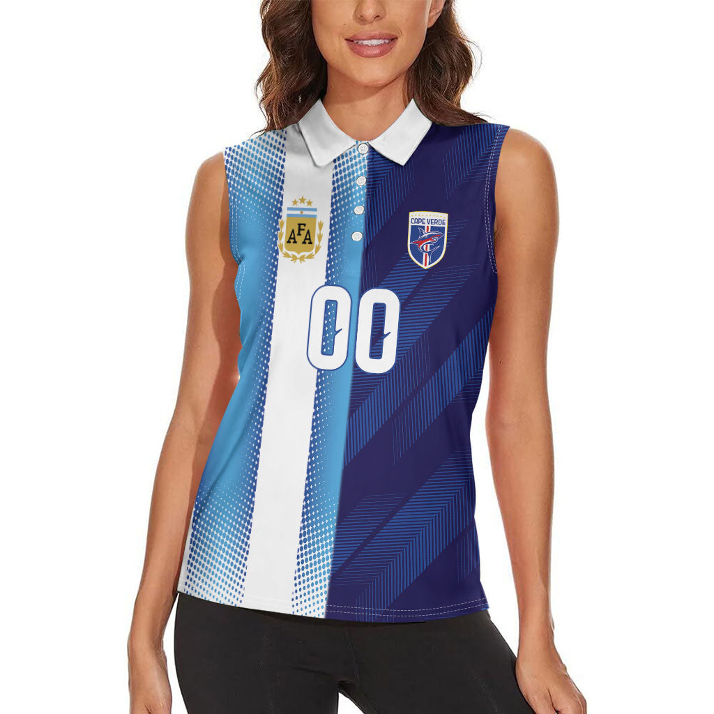 Custom Argentina Cabo Verde 2026 World Football Women Sleeveless Polo Shirt Forever Pride