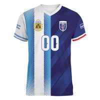 Custom Argentina Cabo Verde 2026 World Football Women V-Neck T-Shirt Forever Pride