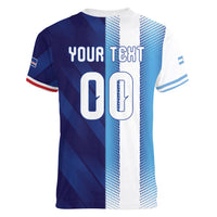 Custom Argentina Cabo Verde 2026 World Football Women V-Neck T-Shirt Forever Pride
