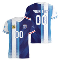 Custom Argentina Cabo Verde 2026 World Football Women V-Neck T-Shirt Forever Pride