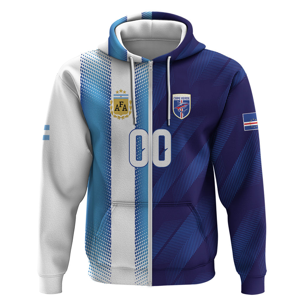 Custom Argentina Cabo Verde 2026 World Football Zip Hoodie Forever Pride