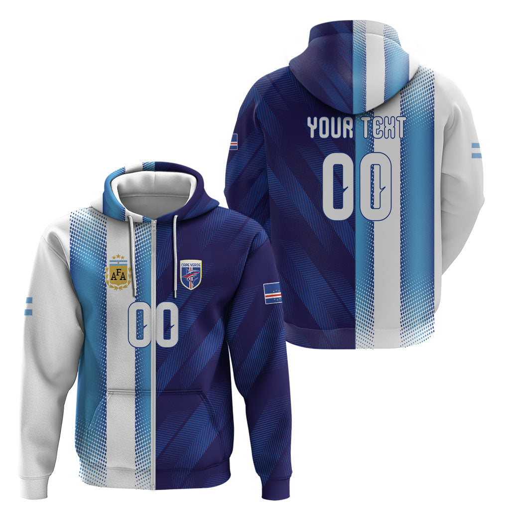 Custom Argentina Cabo Verde 2026 World Football Zip Hoodie Forever Pride