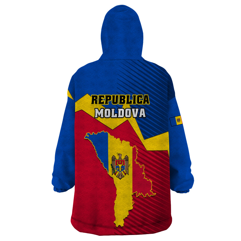 Moldova Independence Day Wearable Blanket Hoodie Coat of Arms Special Version - Wonder Print Shop