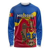 Personalised Moldova Independence Day Long Sleeve Shirt Coat of Arms Special Version LT01