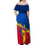 Personalised Moldova Independence Day Off Shoulder Maxi Dress Coat of Arms Special Version - Wonder Print Shop