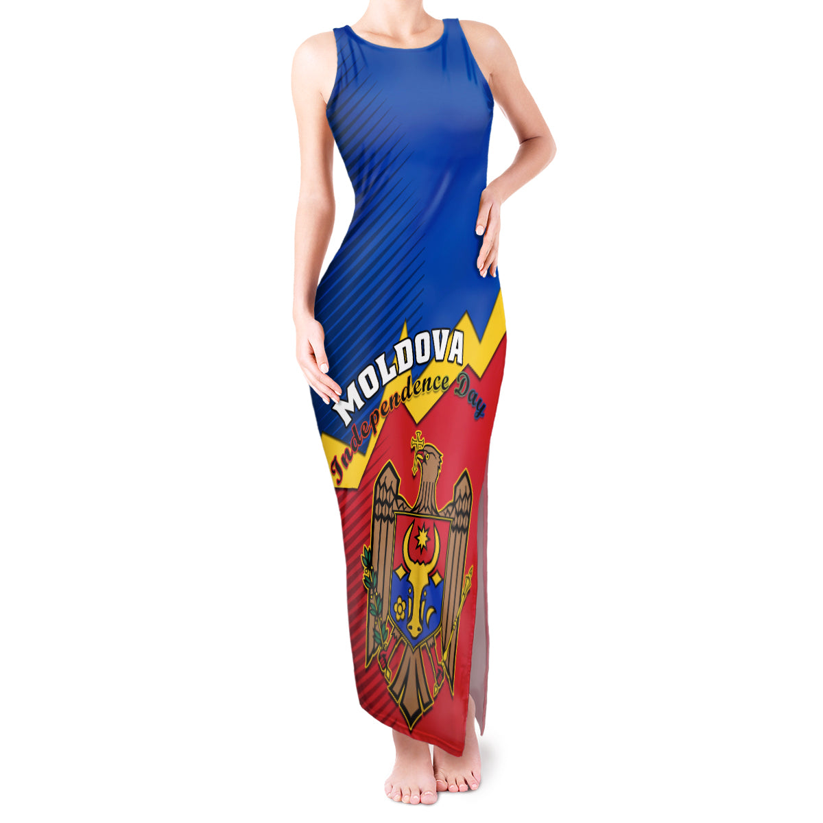 personalised-moldova-independence-day-tank-maxi-dress-coat-of-arms-special-version