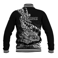 New Zealand Silver Fern Rugby Baseball Jacket Aotearoa Kiwi Maori Black Version - Wonder Print Shop