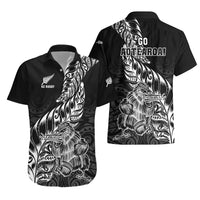 New Zealand Silver Fern Rugby Hawaiian Shirt Aotearoa Kiwi Maori Black Version - Wonder Print Shop