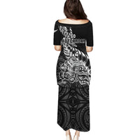 New Zealand Silver Fern Rugby Puletasi Aotearoa Kiwi Maori Black Version - Wonder Print Shop