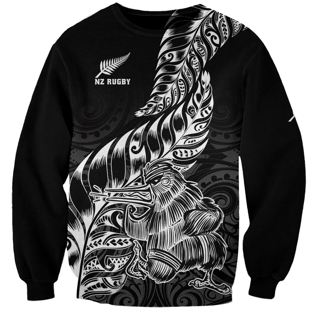 New Zealand Silver Fern Rugby Sweatshirt Aotearoa Kiwi Maori Black Version - Wonder Print Shop