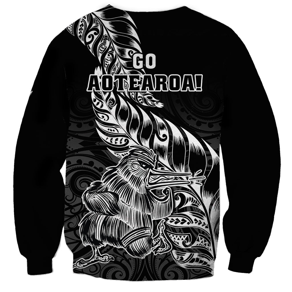 New Zealand Silver Fern Rugby Sweatshirt Aotearoa Kiwi Maori Black Version - Wonder Print Shop