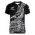 New Zealand Silver Fern Rugby Women V Neck T Shirt Aotearoa Kiwi Maori Black Version - Wonder Print Shop