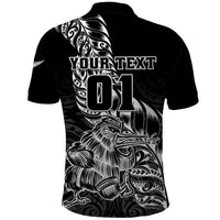 Custom New Zealand Silver Fern Rugby Polo Shirt Aotearoa Kiwi Maori Black Version - Wonder Print Shop