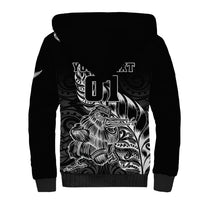Custom New Zealand Silver Fern Rugby Sherpa Hoodie Aotearoa Kiwi Maori Black Version - Wonder Print Shop