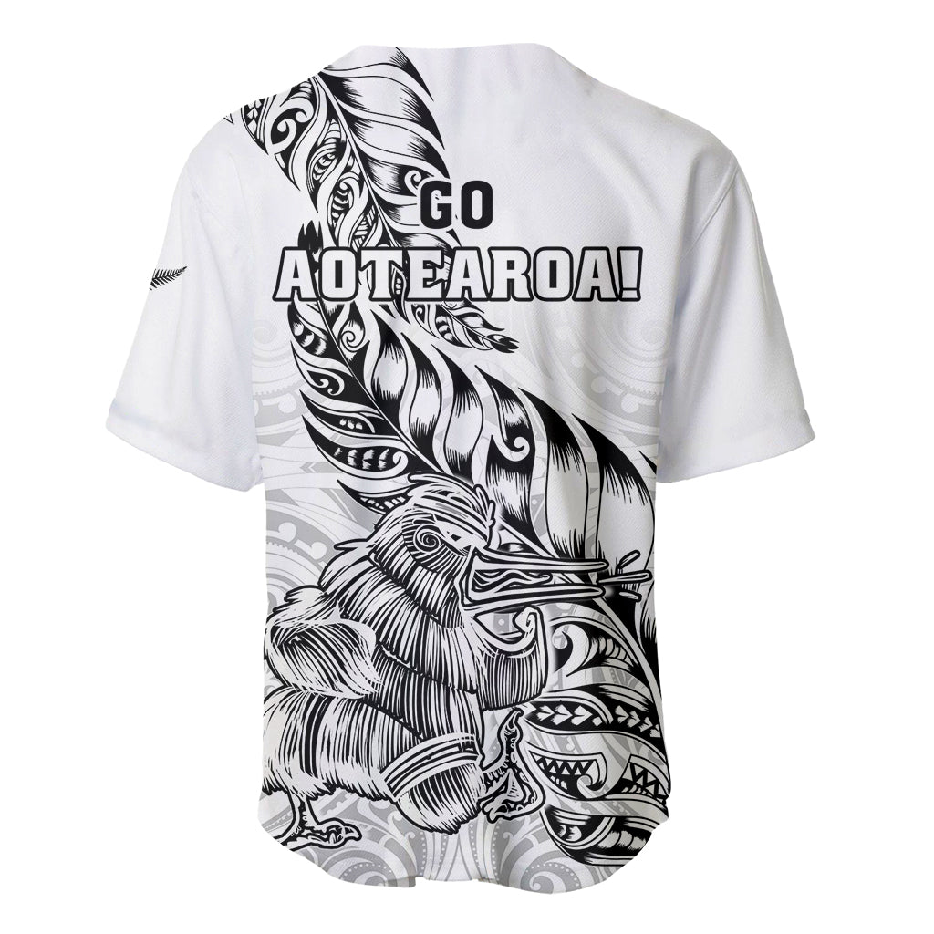 New Zealand Silver Fern Rugby Baseball Jersey Aotearoa Kiwi Maori White Version - Wonder Print Shop