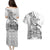 New Zealand Silver Fern Rugby Couples Matching Puletasi Dress and Hawaiian Shirt Aotearoa Kiwi Maori White Version - Wonder Print Shop