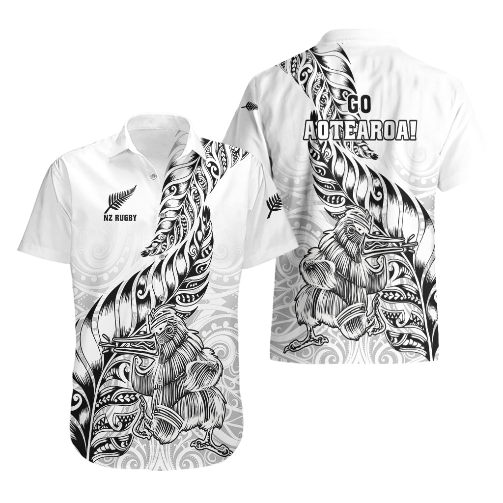 New Zealand Silver Fern Rugby Hawaiian Shirt Aotearoa Kiwi Maori White Version - Wonder Print Shop