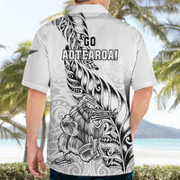 New Zealand Silver Fern Rugby Hawaiian Shirt Aotearoa Kiwi Maori White Version - Wonder Print Shop