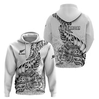 New Zealand Silver Fern Rugby Hoodie Aotearoa Kiwi Maori White Version - Wonder Print Shop