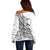 New Zealand Silver Fern Rugby Off Shoulder Sweater Aotearoa Kiwi Maori White Version - Wonder Print Shop