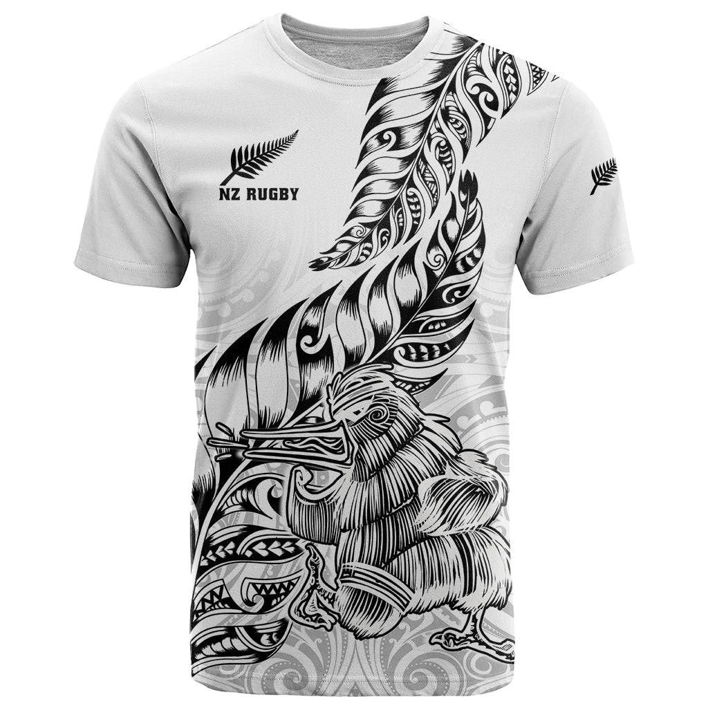 New Zealand Silver Fern Rugby T Shirt Aotearoa Kiwi Maori White Version - Wonder Print Shop