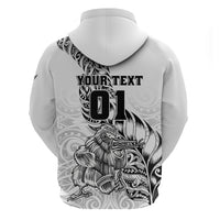 Custom New Zealand Silver Fern Rugby Hoodie Aotearoa Kiwi Maori White Version - Wonder Print Shop