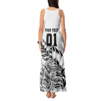 Custom New Zealand Silver Fern Rugby Tank Maxi Dress Aotearoa Kiwi Maori White Version - Wonder Print Shop