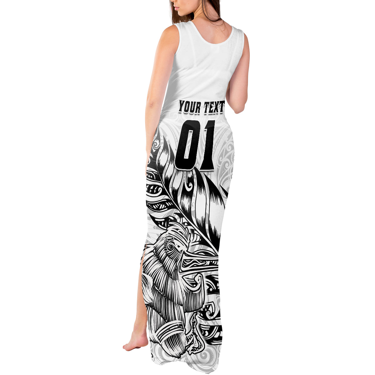 Custom New Zealand Silver Fern Rugby Tank Maxi Dress Aotearoa Kiwi Maori White Version - Wonder Print Shop