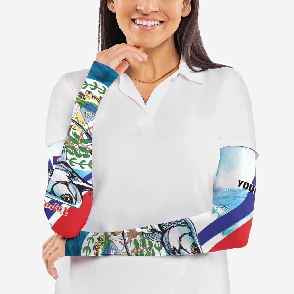 Belize Tarpon Fishing Arm Sleeves Belize Where the Silver King Reigns - Wonder Print Shop