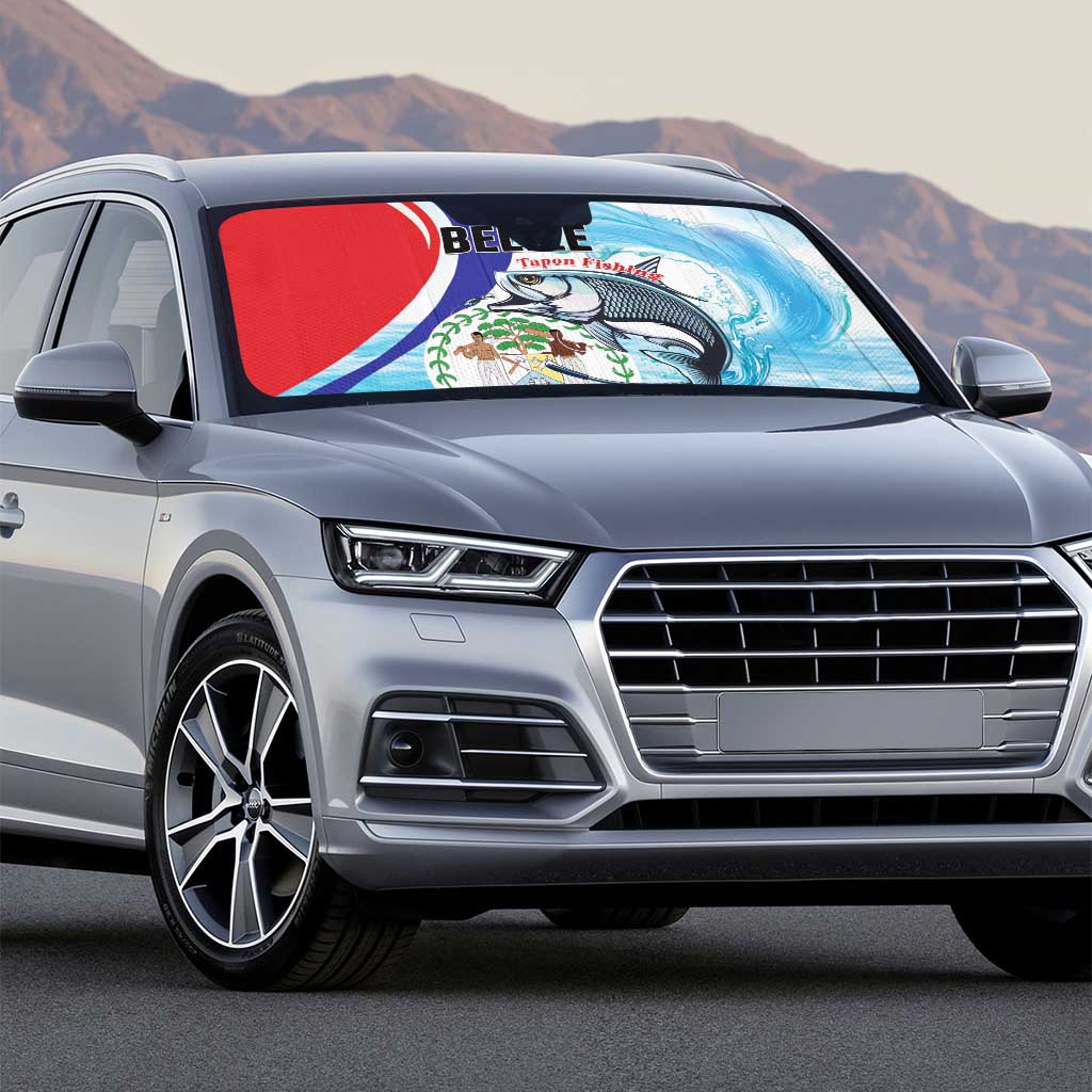 Belize Tarpon Fishing Auto Sun Shade Belize Where the Silver King Reigns - Wonder Print Shop