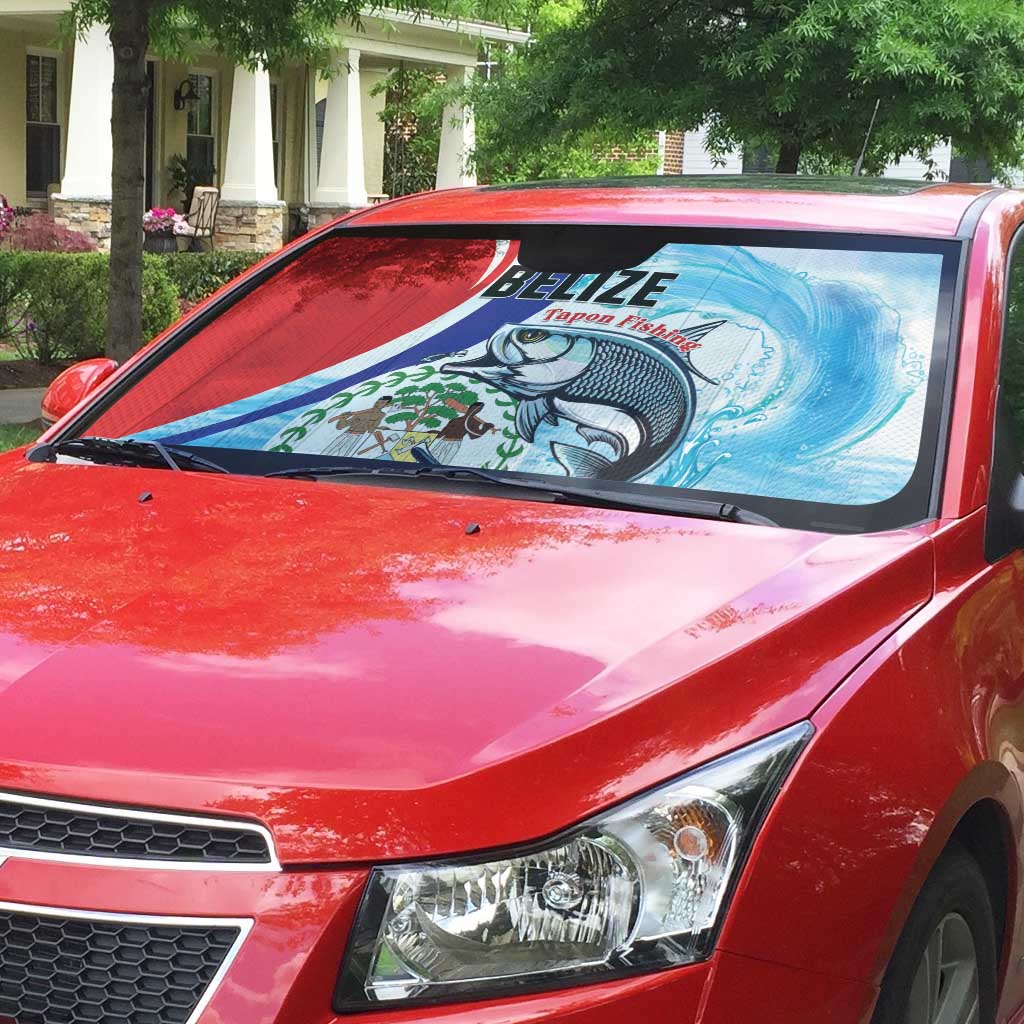 Belize Tarpon Fishing Auto Sun Shade Belize Where the Silver King Reigns - Wonder Print Shop