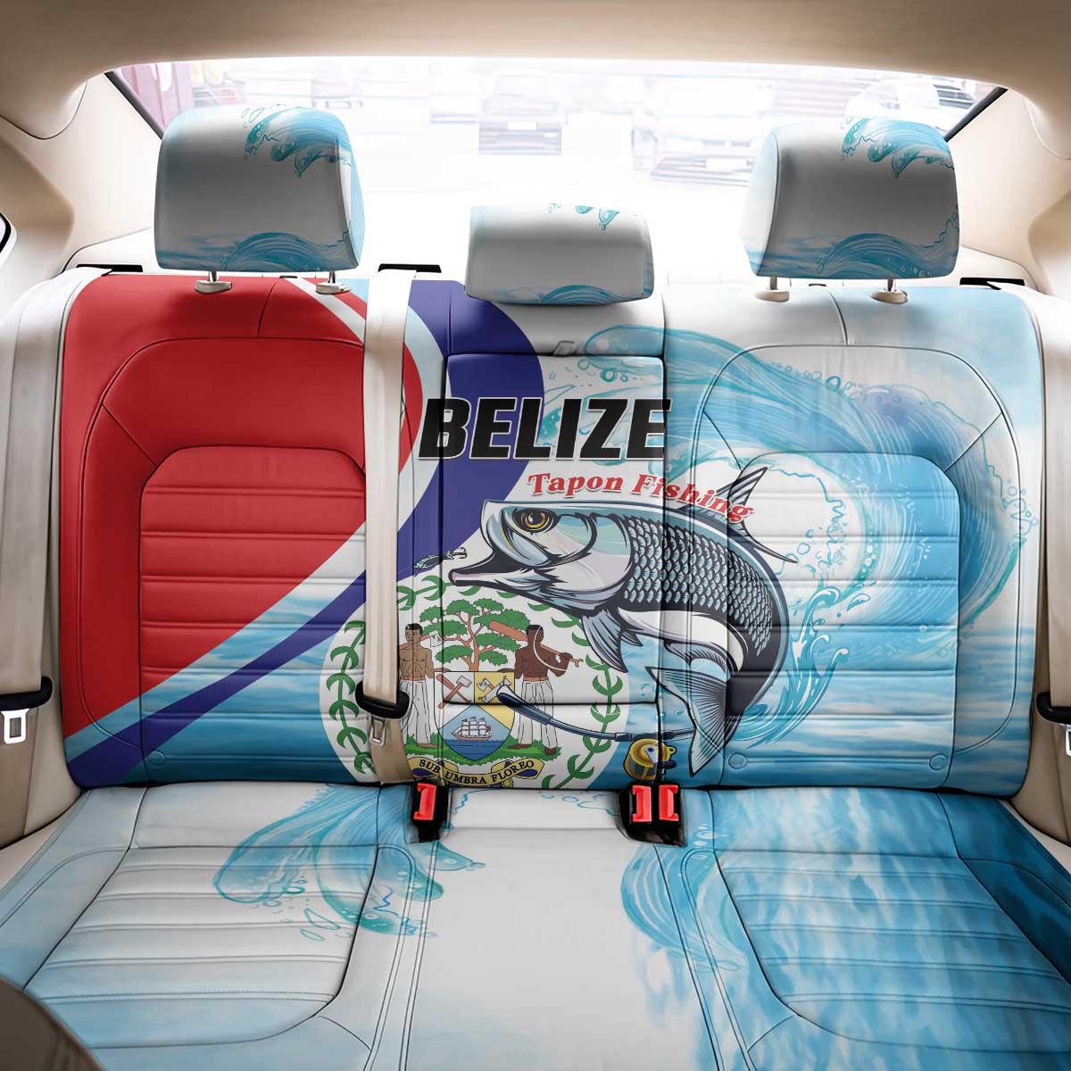 Belize Tarpon Fishing Back Car Seat Cover Belize Where the Silver King Reigns - Wonder Print Shop