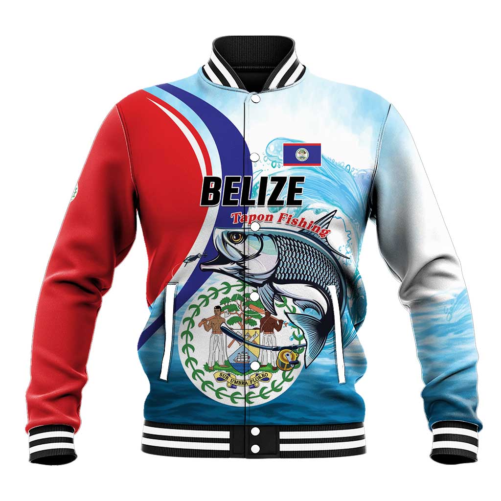 Personalized Belize Tarpon Fishing Baseball Jacket Belize Where the Silver King Reigns - Wonder Print Shop