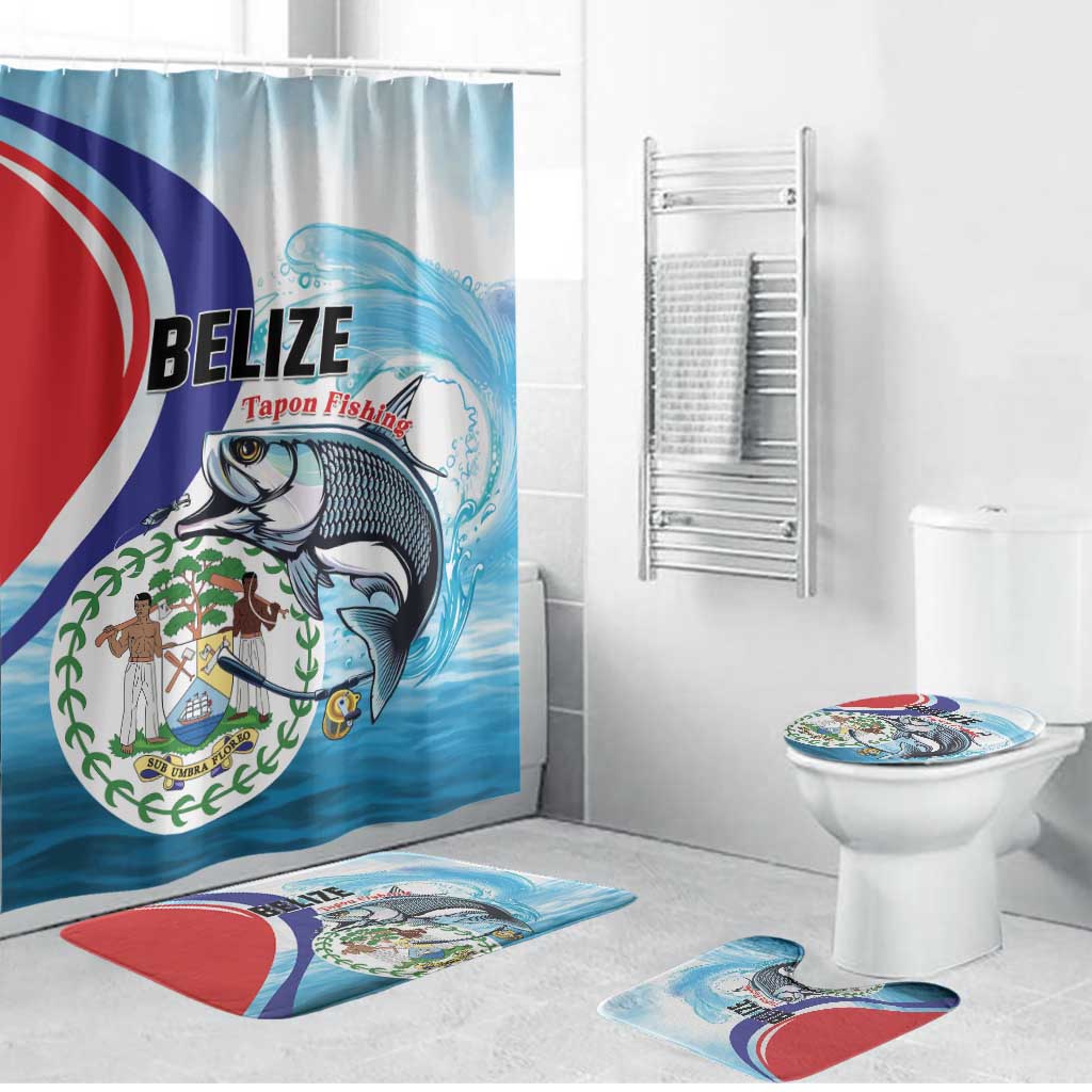 Belize Tarpon Fishing Bathroom Set Belize Where the Silver King Reigns - Wonder Print Shop