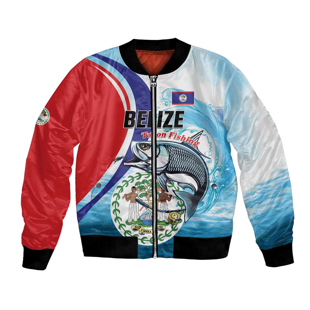 Personalized Belize Tarpon Fishing Bomber Jacket Belize Where the Silver King Reigns - Wonder Print Shop