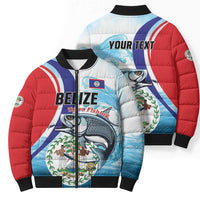 Personalized Belize Tarpon Fishing Bomber Puffer Jacket Belize Where the Silver King Reigns - Wonder Print Shop