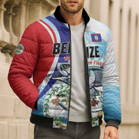 Personalized Belize Tarpon Fishing Bomber Puffer Jacket Belize Where the Silver King Reigns - Wonder Print Shop