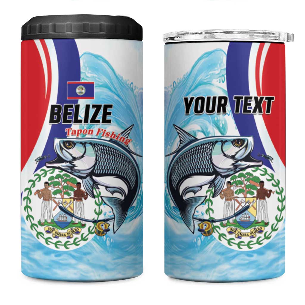 Personalized Belize Tarpon Fishing 4 in 1 Can Cooler Tumbler Belize Where the Silver King Reigns - Wonder Print Shop