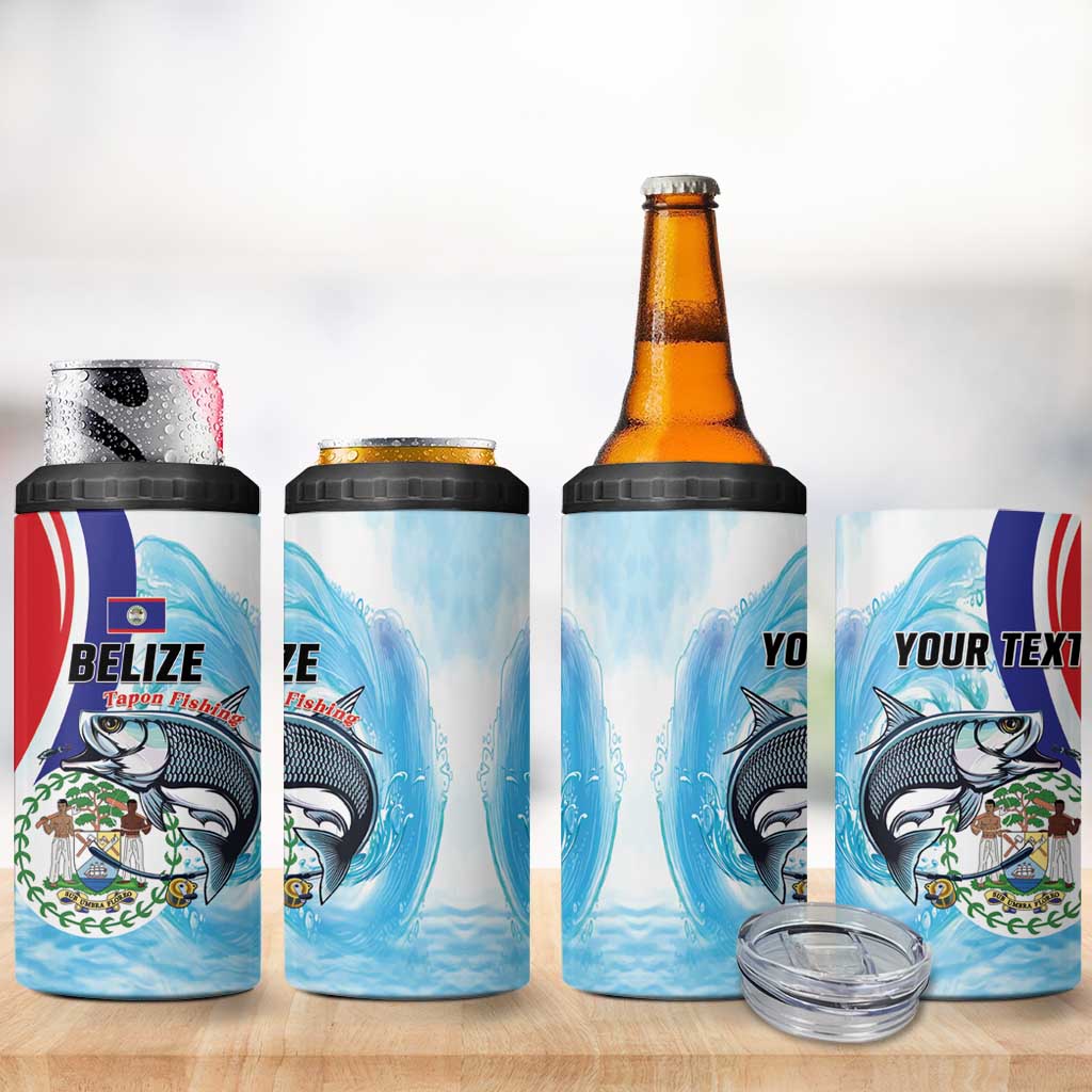 Personalized Belize Tarpon Fishing 4 in 1 Can Cooler Tumbler Belize Where the Silver King Reigns - Wonder Print Shop