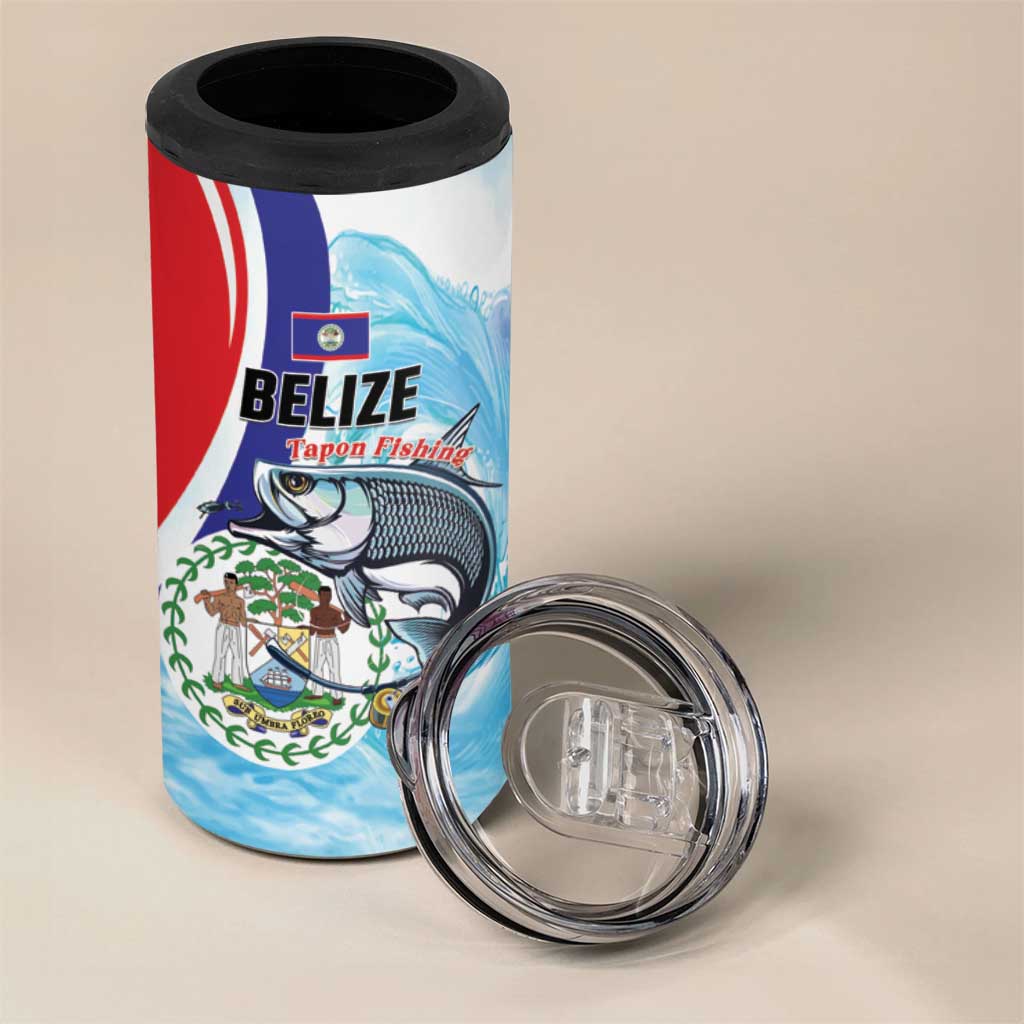 Personalized Belize Tarpon Fishing 4 in 1 Can Cooler Tumbler Belize Where the Silver King Reigns - Wonder Print Shop
