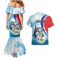 Personalized Belize Tarpon Fishing Couples Matching Mermaid Dress and Hawaiian Shirt Belize Where the Silver King Reigns - Wonder Print Shop