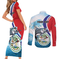 Personalized Belize Tarpon Fishing Couples Matching Short Sleeve Bodycon Dress and Long Sleeve Button Shirt Belize Where the Silver King Reigns - Wonder Print Shop