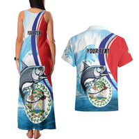 Personalized Belize Tarpon Fishing Couples Matching Tank Maxi Dress and Hawaiian Shirt Belize Where the Silver King Reigns - Wonder Print Shop